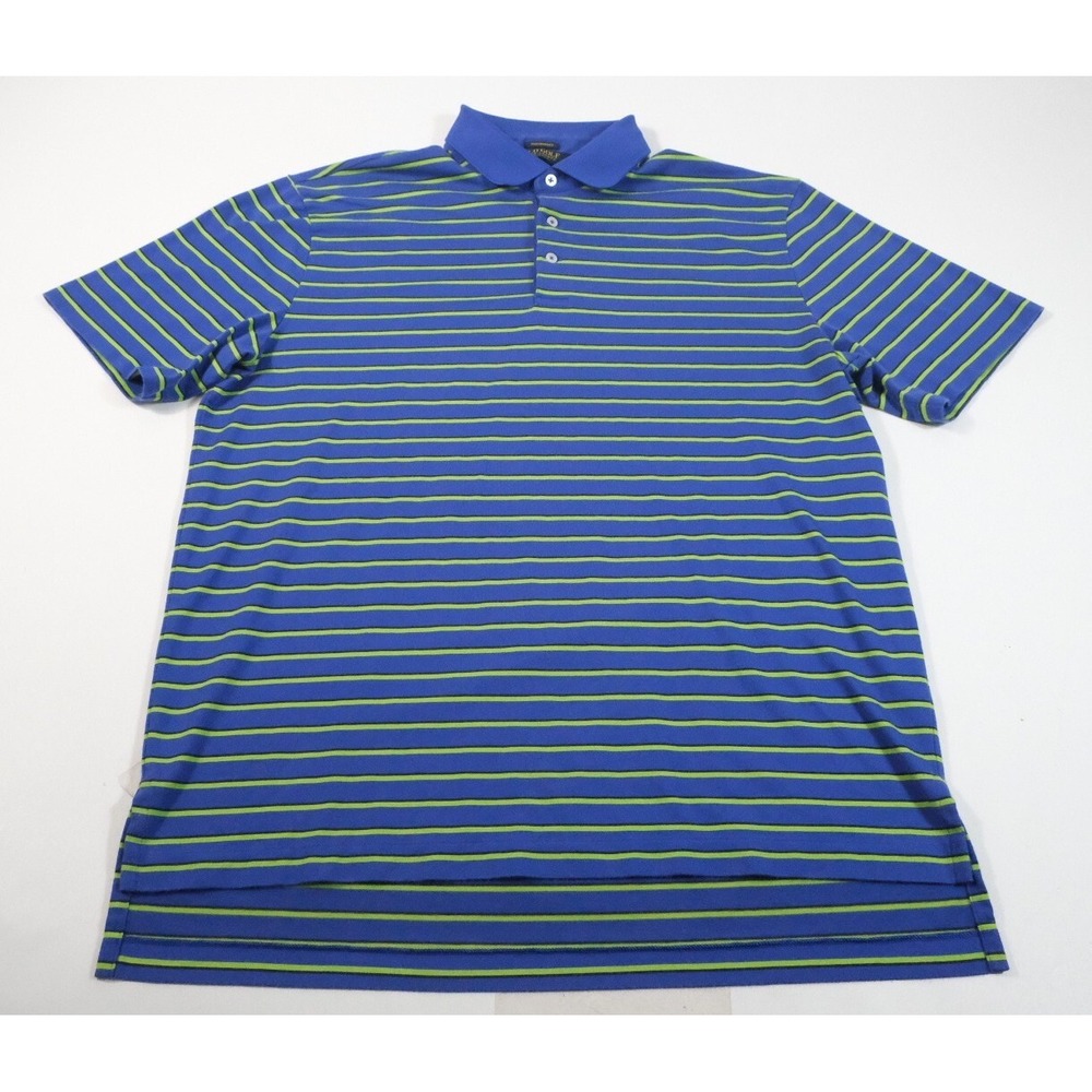 Polo Golf Ralph Lauren Polo Mens L Blue Green Striped Performance Pima Cotton L